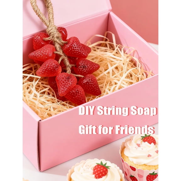 UYWGF-6 Cavity Strawberry Silicone Mold  Silicone Fruit Mold for Chocolate, Fondant, Candle, Resin & Cake Decor, 3D Strawberry DIY Baking Tool for Parties & Gifts