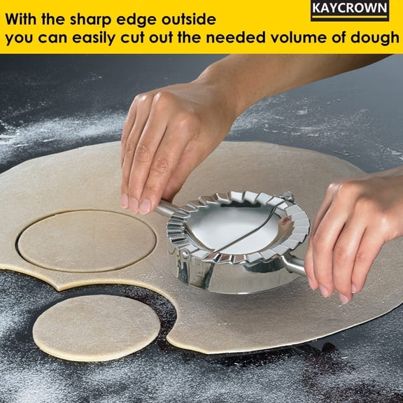 UYWGF-6 Inch Empanada Press, Stainless Steel Dumpling Maker Dough Cutter Dumpling Mold for Empanada, Dumpling, Ravioli, Pierogi, Turnovers, Calzone (XL: 6 inch)