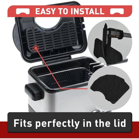UYWGF-6 Packs Deep Fryer Filters, Compatible with Cuisinart Deep Fryer 1.1 Quart, 6 Pcs in Total, Black