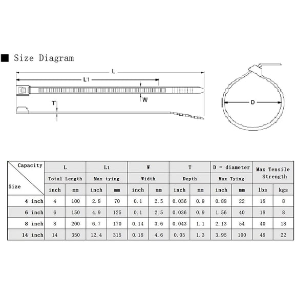 UYWGF-8 Inch Clear Zip Ties (Tying Length 6.7"), 300pcs Nylon Cable Ties,Heavy Duty Cord Strap GREEN