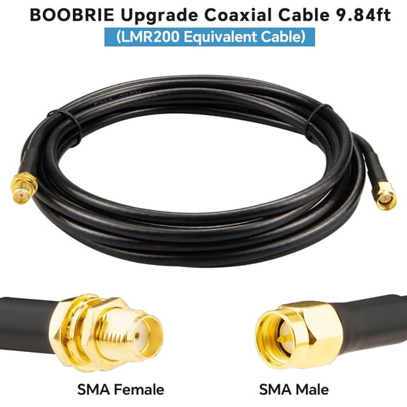 UYWGF-9.84ft SMA Male to SMA Female LMR200 Equivalent Coaxial Cable - Low Loss, High Flexibility for 5G LTE, WiFi 6E, GPS, Ham Radio & ADS-B | Superior to RG58