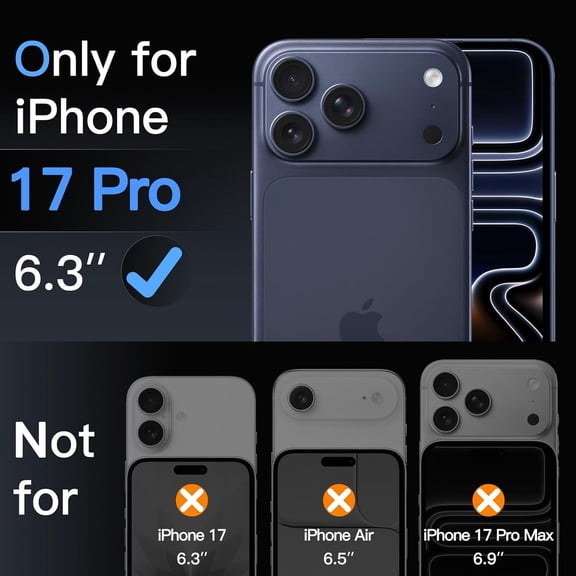 UYWGF-9H+ Shatterproof Screen Protector for iPhone 17 Pro 6.3-Inch, Tempered Glass Military Grade Film with Easy Installation Tool, Case-Friendly, HD Clear, 3-Pack