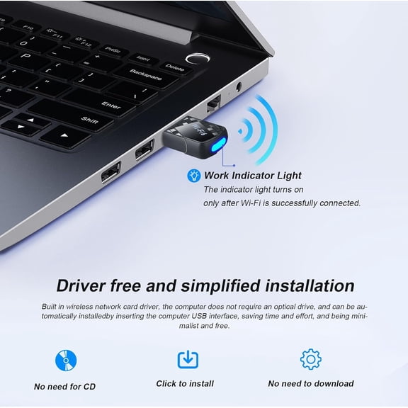 UYWGF-AX900Mbps USB WiFi 6 Adapter for PC - 2-in-1 Bluetooth 5.4 Dongle, 2.4G/5G Dual-Band Wireless Network for Laptop/Desktop/Computer, Built-in Driver Windows 11/10 Compatible