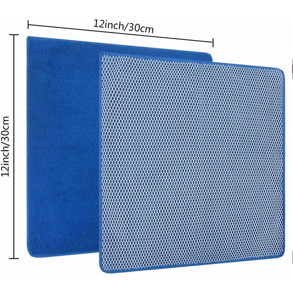UYWGF-Absorbent Microfiber Dish Cloth Dish Rags Best Kitchen Cloths Cleaning Cloths with Poly Scour Side 12Inchx12Inch 10 Pack Dark Blue