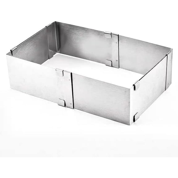 UYWGF-Adjustable Cake Ring Mold 6" to 11" - Stainless Steel Square Mousse Cutter, Baking Mold, Pastry Kitchen Cooking Tool