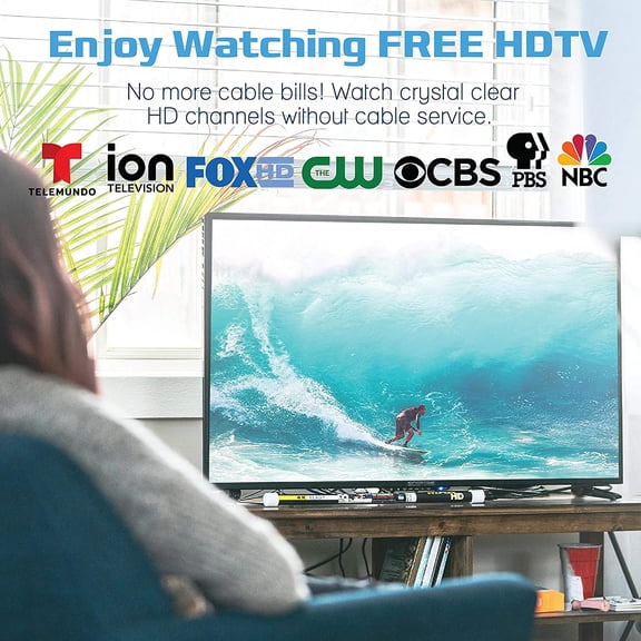 UYWGF-Antenna for Smart TV Indoor - Max HD Digital Outdoor Model Antenna for Local Channels, Signals Up to 80 Miles, HDTV with 20ft Coaxial Cable