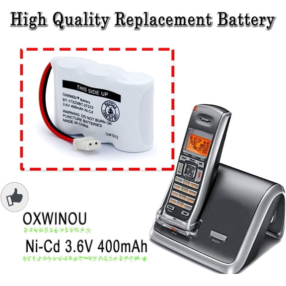 UYWGF-BT-17333 BT-27333 Handset Telephone Rechargeable Battery 2/3AA 3.6V NI-CD Cordless Phone Battery Compatible with BT17333 BT27333 BT-17233 BT17233 BT-163345 CS5121(Pack of 2)