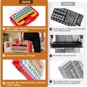 UYWGF-Battery Organizer Storage Holder Box Case with Tester - 285 Batteries Double-Sided Variety Pack, Holds AA AAA 4A C D Cell 9V 3V Lithium LR44 CR2 CR123 CR1632 18650 Button Batteries Not Include