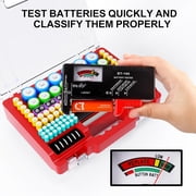 UYWGF-Battery Organizer Storage Holder Box Case with Tester, Ultra-Large 262+ Batteries Container with Double-Sided, Holds AA AAA 4A 23A C D Cell 9V 3V Lithium 4LR44 CR3 CR123A 18650 Red
