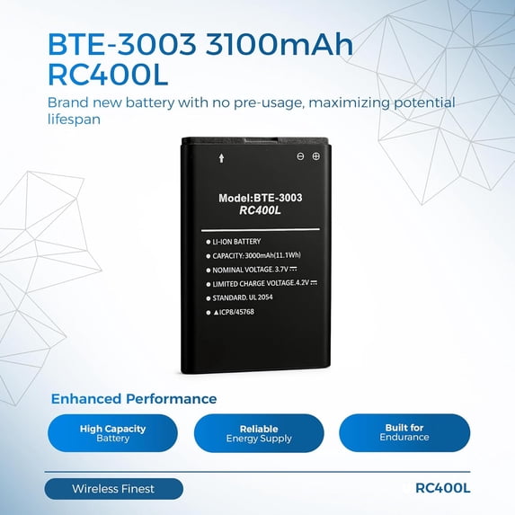 UYWGF-Battery Replacement for Orbic Verizon Speed Mobile Hotspot RC400L Model BTE-3003 ORB400LB Mobi Repair Part Fix Dead Power Issue, Rechargeable, High Capacity, Safe and Reliable