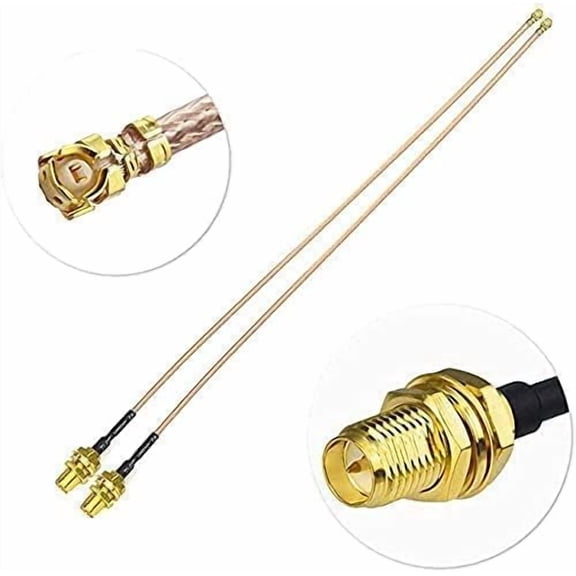 UYWGF-Bingfu Dual Band WiFi Antenna 2.4GHz 5GHz 5.8GHz 3dBi MIMO RP-SMA Male (2-Pack) + 2 x 12 inch Cable for WiFi Router Wireless Mini PCI Express PCIE Network Card Adapter