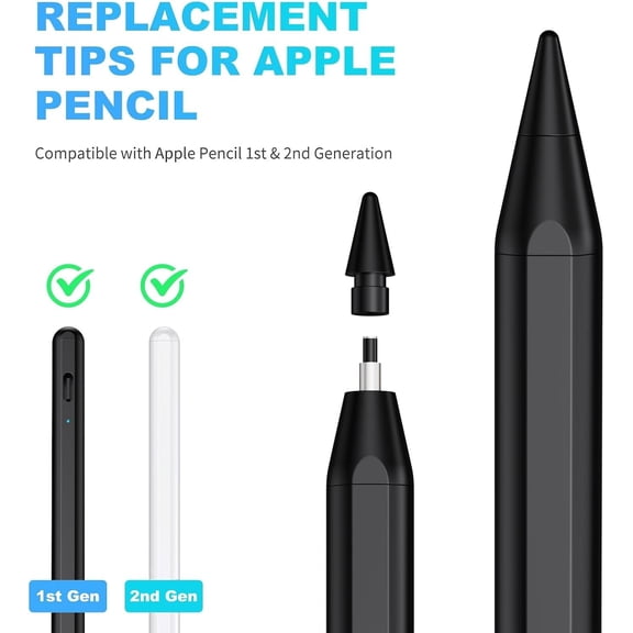 UYWGF-Black Replacement Tips for K10 Stylus Pen (4 Pack)