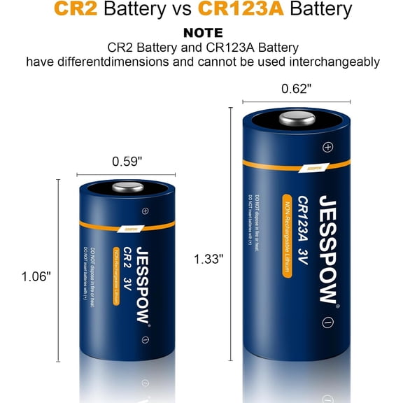 UYWGF-CR2 Lithium Battery, PTC Protected High Performance, CR2 3V Batteries for Flashlight, Digital Cameras, Headlamp, Alarm Systems 4 PackNon-Rechargeable