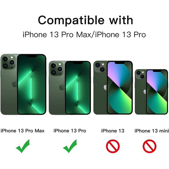 UYWGF-Camera Lens Protector for iPhone 13 Pro 6.1-Inch and iPhone 13 Pro Max 6.7-Inch, 9H Tempered Glass Metal Individual Ring Cover, HD Clear, 1 Set (Alpine Green)