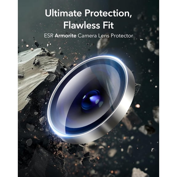 UYWGF-Camera Lens Protector for iPhone 17 Pro Max/ 17 Pro/ 16 Pro Max/ 16 Pro/ 15 Pro Max/ 15 Pro/ 14 Pro Max/ 14 Pro, Ultra-tough HD Individual Lens Protector, Ultra-thin Tempered Glass, 1 Pack, Tit