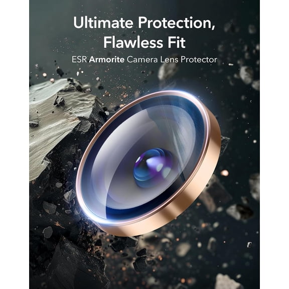UYWGF-Camera Lens Protector for iPhone 17 Pro Max/ 17 Pro/ 16 Pro Max/ 16 Pro/ 15 Pro Max/ 15 Pro/ 14 Pro Max/ 14 Pro, Ultra-tough HD Individual Lens Protector, Ultra-thin Tempered Glass, 1 Pack, Des