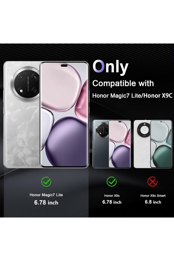 -Case for Honor Magic 7 Lite, Military Grade Drop Protection Phone Case, Yellowing Resistant, Anti-Scratch Hard PC Back, Shockproof Hard Ultra-Thin Protective Cover, Clear