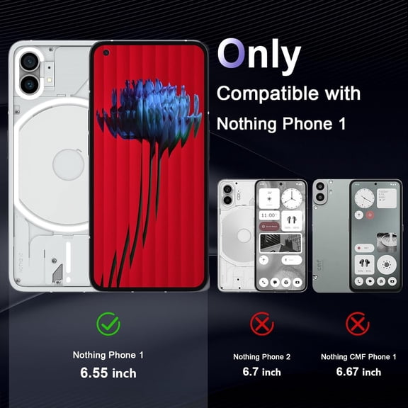 UYWGF-Case for Nothing Phone 1, Military Grade Drop Protection Clear Phone Case, Yellowing Resistant, Anti-Scratch Hard PC Back, Shockproof Hard Ultra-Thin Protective Cover, Transparent