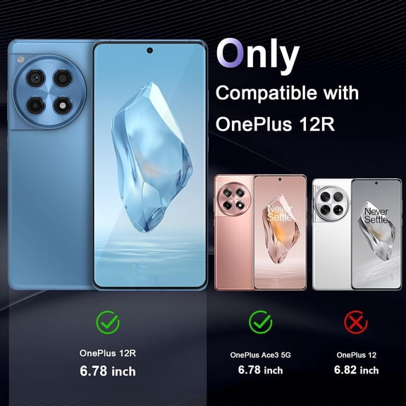UYWGF-Case for OnePlus 12R 5G, Military Grade Drop Protection Phone Case, Yellowing Resistant, Anti-Scratch Hard PC Back, Shockproof Hard Ultra-Thin Protective Cover, Clear