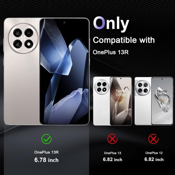 UYWGF-Case for OnePlus 13R 5G, Military Grade Drop Protection Phone Case, Yellowing Resistant, Anti-Scratch Hard PC Back, Shockproof Hard Ultra-Thin Protective Cover, Clear