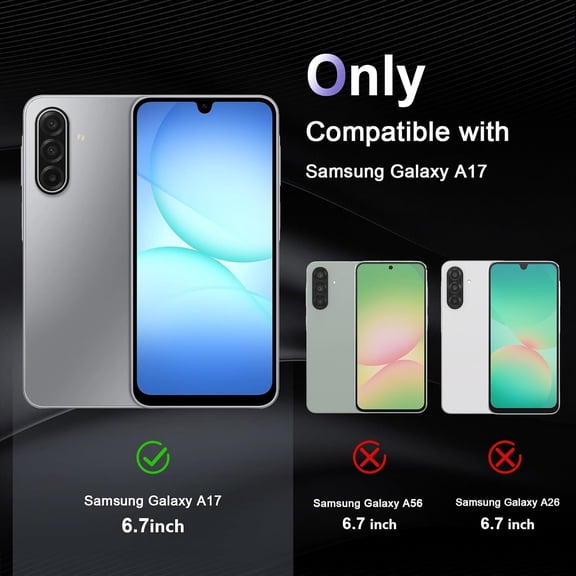UYWGF-Case for Samsung Galaxy A17 5G, Military Grade Drop Protection Phone Case, Yellowing Resistant, Anti-Scratch Hard PC Back, Shockproof Hard Ultra-Thin Protective Cover, Clear