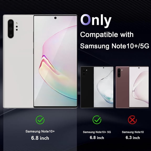 UYWGF-Case for Samsung Galaxy Note 10 Plus, Military Grade Drop Protection Phone Case, Yellowing Resistant, Anti-Scratch Hard PC Back, Shockproof Hard Ultra-Thin Protective Cover, Clear