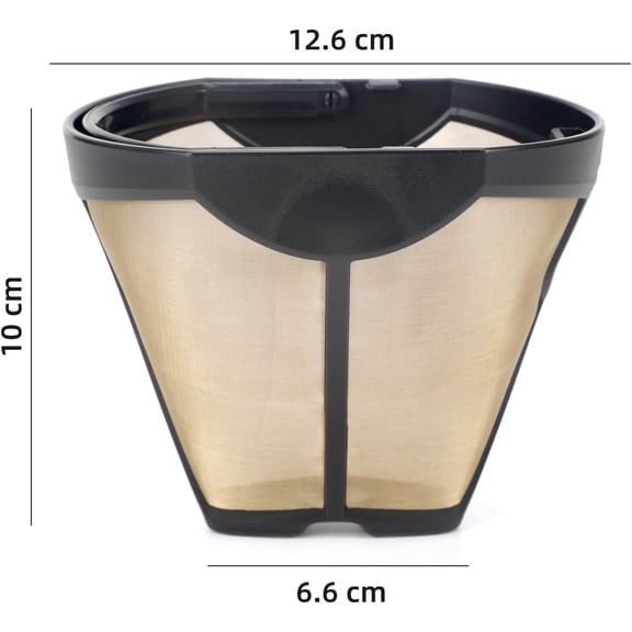 UYWGF-Coffee Permanent Filter for Ninja CFP Dual Brew, Reusable Gold Tone Coffee Filter Basket Compatible with Ninja Coffee Makers CFP300 CFP301 CFP305 CFP307 (2 Packs)