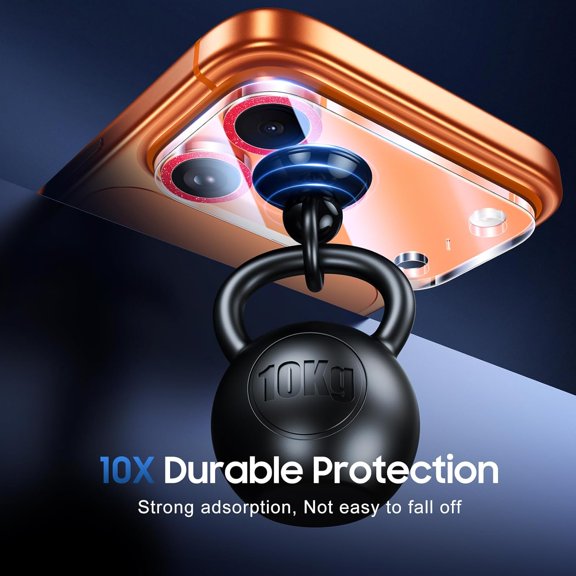 UYWGF-Compatible for 3 Pack iPhone 17 Pro Camera Lens Protector - [Drop Protection] [Case Friendly] 9H Tempered Glass Camera Cover Screen [Update New Version] - Glitter Red