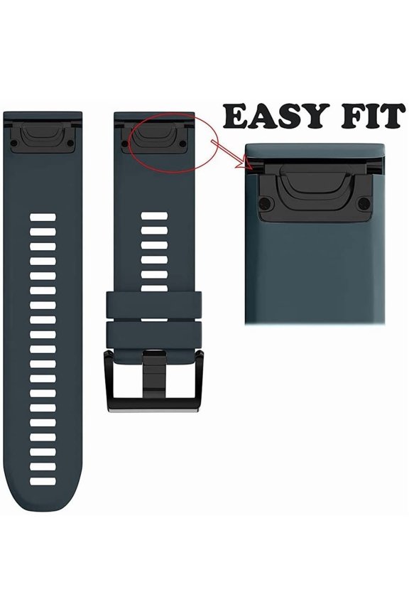 -Compatible Fenix 5X Band, 26mm Width, Soft Silicone Watch Strap for Fenix 8