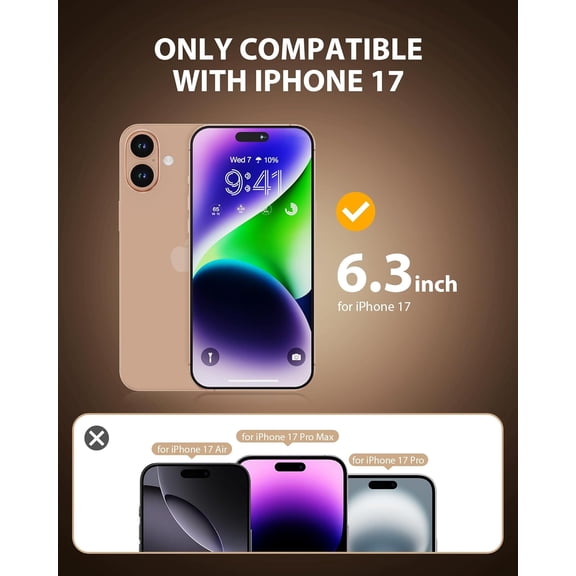 UYWGF-Compatible for iPhone 17 Privacy Screen Protector 6.3 Inch, Pink Gradient Anti Spy Anti Blue Light HD Tempered Glass Easy Installation
