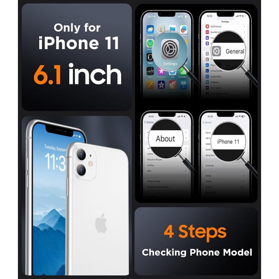 UYWGF-Designed for iPhone 11 Case, Magnetic Translucent with 2PCS Tempered Glass Screen Protector Anti-Fingerprint Phone Case for iPhone 11 6.1'',Gray