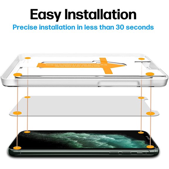 UYWGF-Designed for iPhone 11 Pro Screen Protector Tempered Glass [9H Hardness], Easy Install Kit, 99% HD Bubble Free Clear, Case Friendly, Anti-Scratch, 2 Pack
