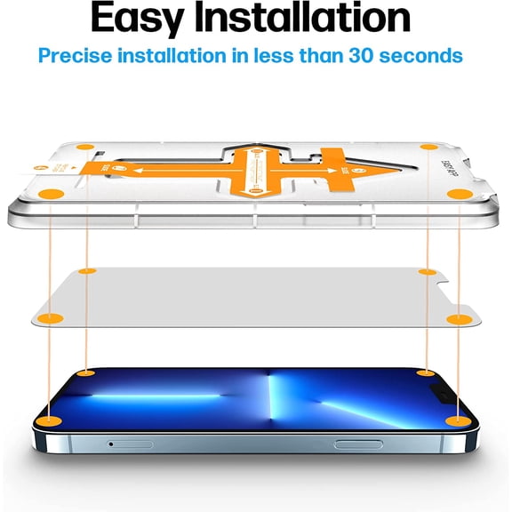 UYWGF-Designed for iPhone 13 Pro/iPhone 13 Screen Protector Tempered Glass [9H Hardness], Easy Install Kit, 99% HD Bubble Free Clear, Case Friendly, Anti-Scratch, 2 Pack