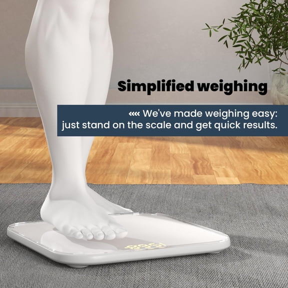 UYWGF-Digital Bathroom Scale for Body Weight,Accurate Weight Scale up to 440lbs,Body Scales with Sturdy Tempered Glass,with LED Display,Step-on,Compact Size,3 Units and Batteries inclued,White