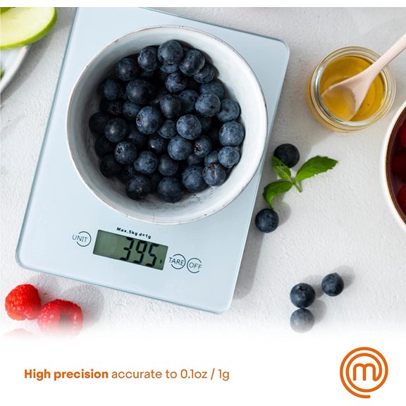 UYWGF-Digital Food Scale Grams and Ounces for Kitchen, Portable Food Weight Scale with LCD Display for Baking & Cooking, Tempered Glass Scales, Weighing Precision of 0.1oz, 11lb Weight Capacity