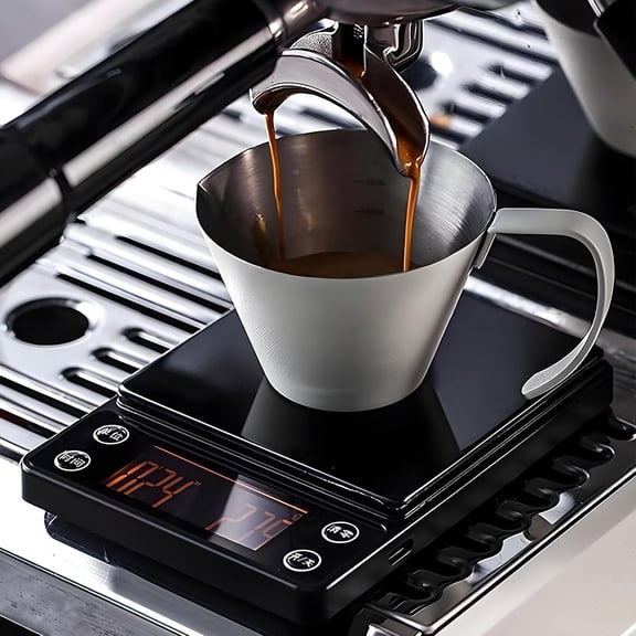 UYWGF-Espresso Scale with Timer 3kg/0.1g Accuracy Coffee Bean Scale Digital Pour Over Coffee Scale Portable Rechargeable Auto Tare and Smart Water Flow Suitable for Coffee Lovers and Baristas (Black)