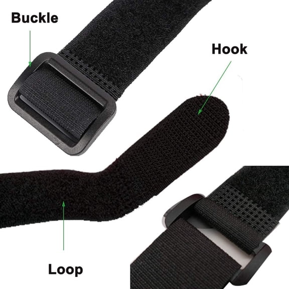 UYWGF-Fastening Hook and Loop Cable Straps,10Pack Black Self-Adhesive Cable Ties,Nylon Securing Straps with Buckles,Adjustable and Reusable Cinch Straps for Cords Organized and Tidy(1" x 12")