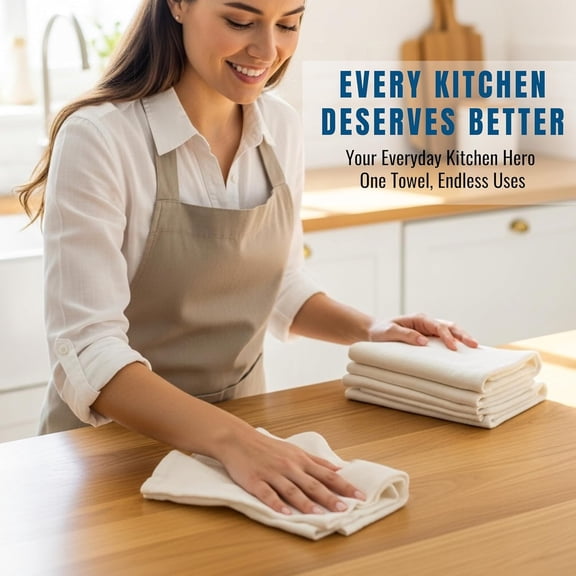 UYWGF-Flour Sack Towels| Tea Towel for Crafts| Kitchen Dish Cotton Blank Towel for Embroidery|Baking Bread Proofing Linen Cover| Thick Absorbent Quick Dry| 3 Pack 28"x28" Natural