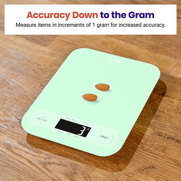 UYWGF-Food Kitchen Scale, Digital Grams and Ounces for Weight Loss, Baking, Cooking, Keto and Meal Prep, Large, Green