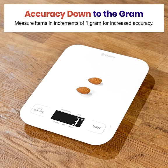 UYWGF-Food Kitchen Scale, Digital Mechanical Weighing, Grams and Ounces for Weight Loss, Baking, Cooking, White