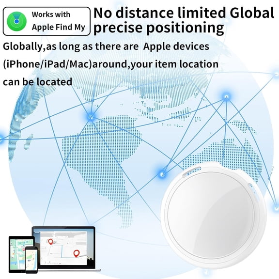 UYWGF-GPS Tracker for Vehicle Works with Find My (iOS Only) Hidden Mini Car Tracker with Magnetic Silicone Case Global Real-Time Item Location Finder Tracking Tag Device No Subscription No SIM Card R