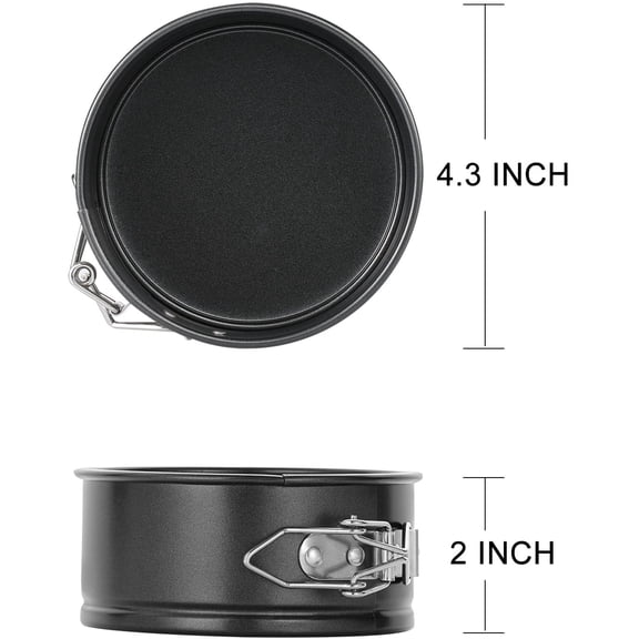 UYWGF-Hiware 4-Inch Mini Springform Pan Set - 4 Piece Small Nonstick Cheesecake Pan for Mini Cheesecakes, Pizzas and Quiches
