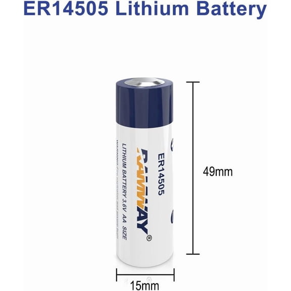 UYWGF-KBT 4Pack 3.6V ER14505 Lithium Li-SOCL Battery, 2700mAh High Capacity AA Size Non-Rechargeable Battery for Sensor Water Electricity Meter Gas PLC Facility Equipment Spare Battery