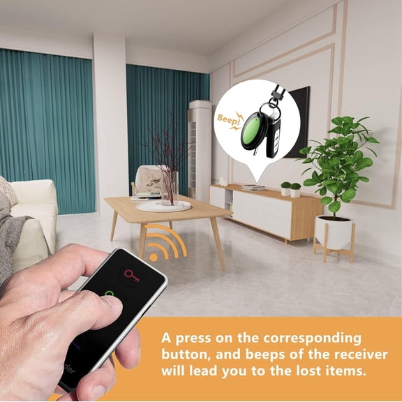 UYWGF-Lost Remote Finder, Remote Control Finder Locator with LED Light | 131ft RC Range Key Finder Locator Making Noise, Find My Keys Device with 4 Remote Retriever Tags | Key Tracker, Keychain Key F