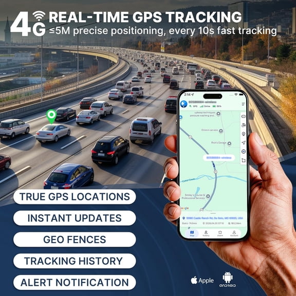 UYWGF-Magnetic GPS Tracker for Vehicles, Tracking Devices for Cars Hidden, Up to 7 Months Battery Life, IP67 Waterproof, Real-Time 4G LTE Assets & Car Tracking Device, Unlimited Range, Subscription R