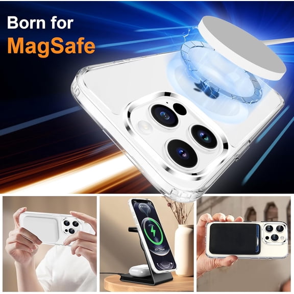 UYWGF-Magnetic for iPhone 12 Pro Max Case, [Compatible with MagSafe] [2 Pcs Screen Protectors] [15 FT Military Grade Drop Protection] Frosted Translucent Back Shockproof Anti-Scratch - Frost Clear