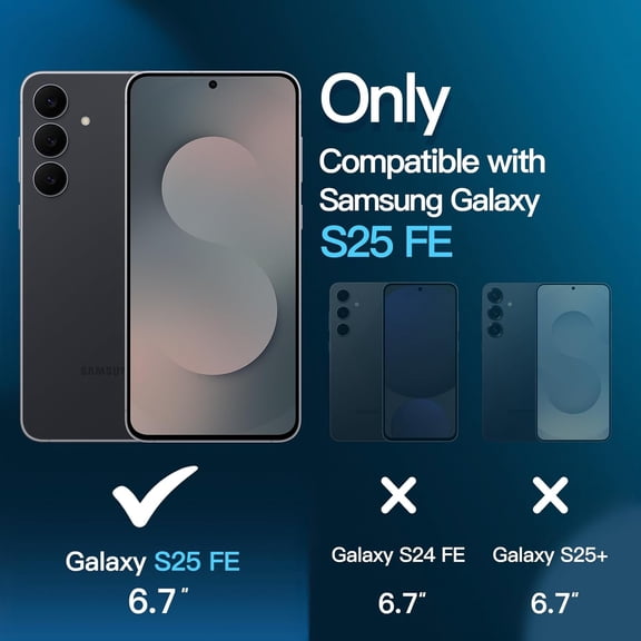 UYWGF-Matte Case for Samsung Galaxy S25 FE with 2-Pack Tempered Glass Screen Protector, 3 in 1 Translucent Frosted Shockproof Phone Cover with Camera Protection (Black)