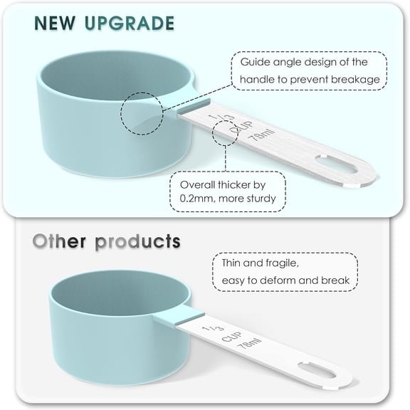 UYWGF-Measuring Cups & Spoons Set, Stackable Cups and Spoons, Nesting Measure Cups with Stainless Steel Handle, Kitchen Gadgets for Cooking & Baking (Red)