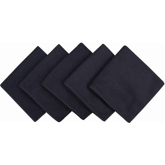 UYWGF-Microfiber Dish Cloth for Washing DishesBest Kitchen Washcloth Cleaning Cloths with Poly Scour Side 12Inchx12Inch 5Pack, Black