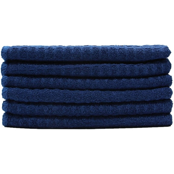 UYWGF-Microfiber Kitchen Cleaning Cloth Thick Dish Rags Waffle Weave Washcloths Dish Cloths Ultra Absorbent Odor Free 12inch X 12inch 6 Pack Navy Blue